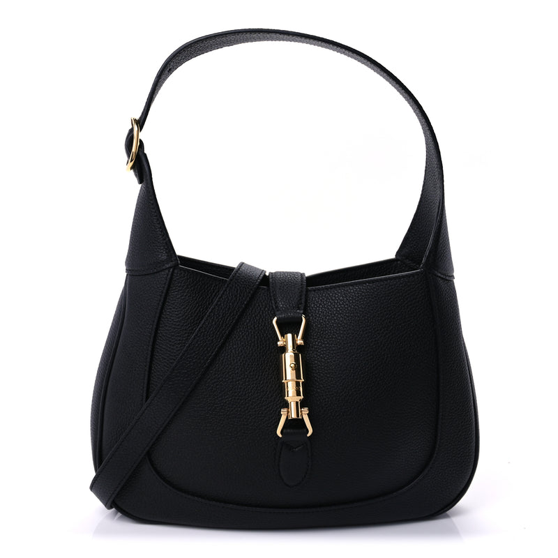  Gucci Pebbled Calfskin Small Jackie 1961 Hobo  Black