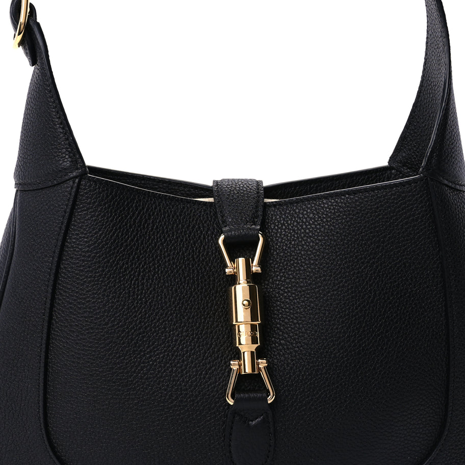 Gucci Pebbled Calfskin Small Jackie 1961 Hobo  Black Image 6