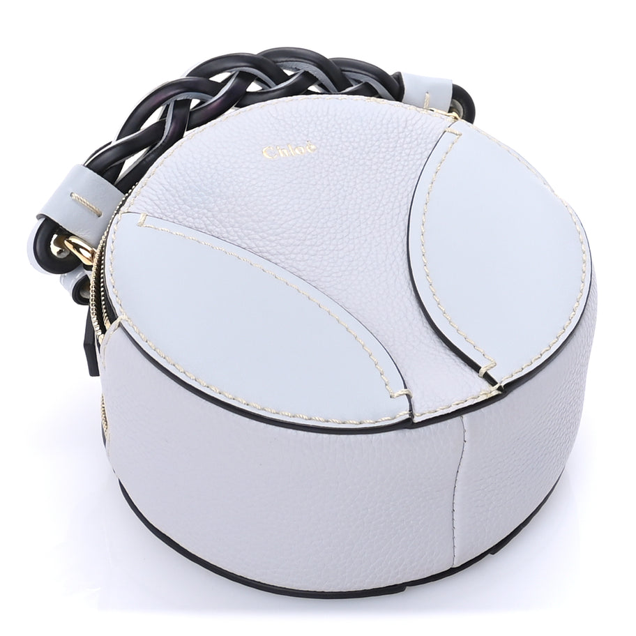 Chloe Grained Shiny Calfskin Mini Round Daria Bag Light Cloud Image 3