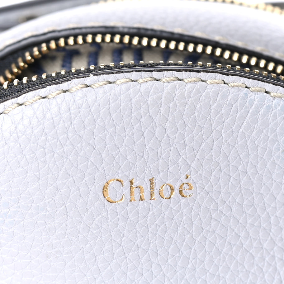 Chloe Grained Shiny Calfskin Mini Round Daria Bag Light Cloud Image 5