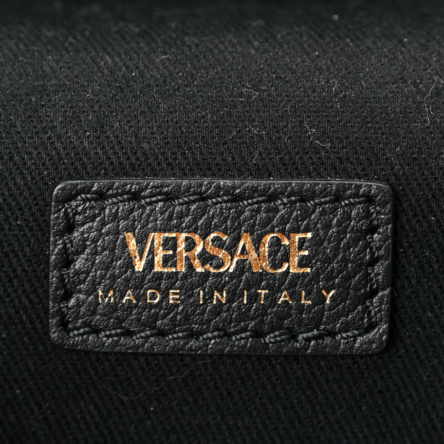 Versace Grained Calfskin La Medusa Mini Shoulder Bag Black Image 5