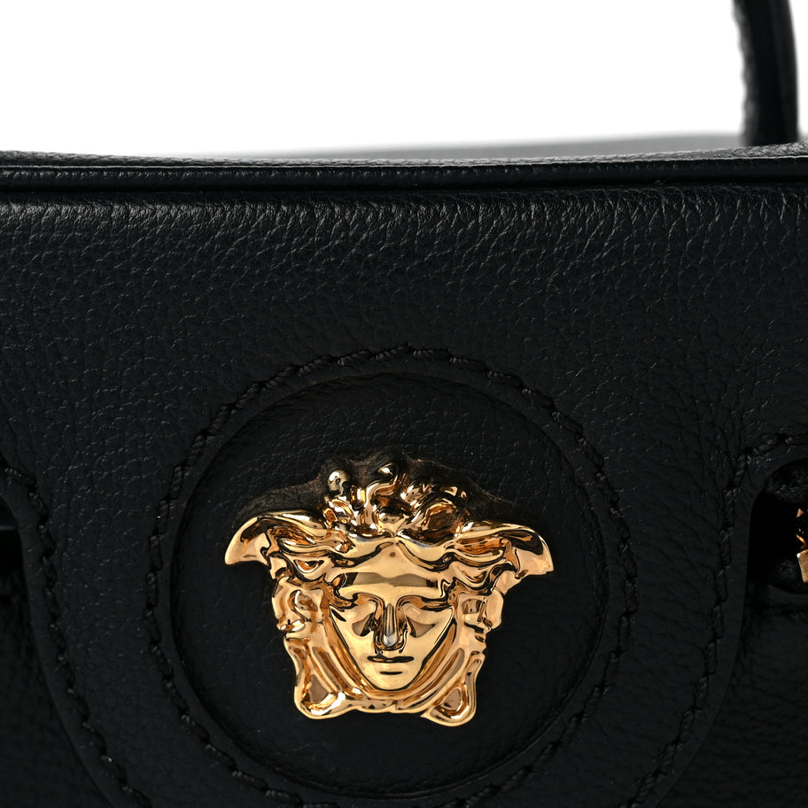 Versace Grained Calfskin La Medusa Mini Shoulder Bag Black Image 6