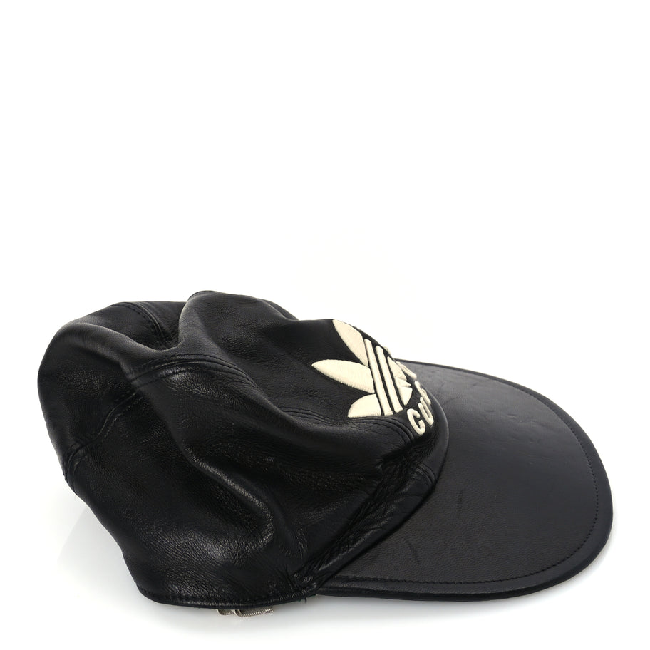 Gucci GUCCI X ADIDAS Dollar Calfskin Trefoil Stefanos Baseball Hat S Black Image 6