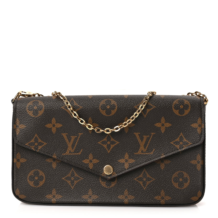 Louis Vuitton Monogram Pochette Felicie Chain Wallet Fuchsia Image 1