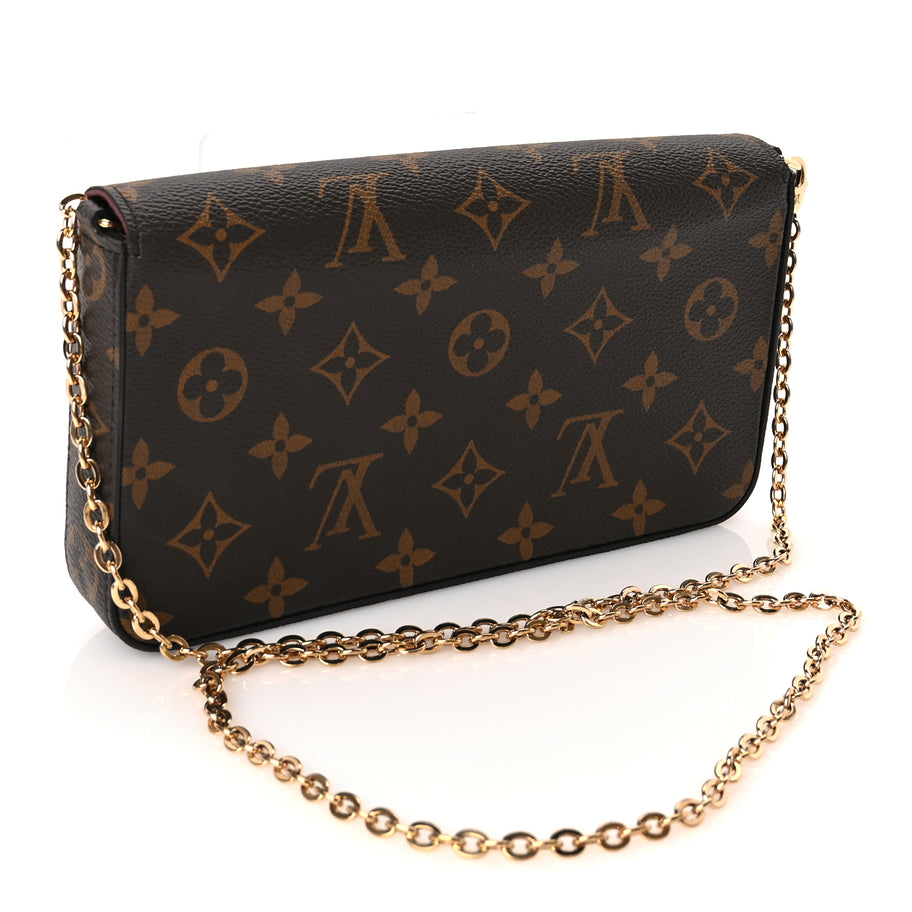Louis Vuitton Monogram Pochette Felicie Chain Wallet Fuchsia Image 3