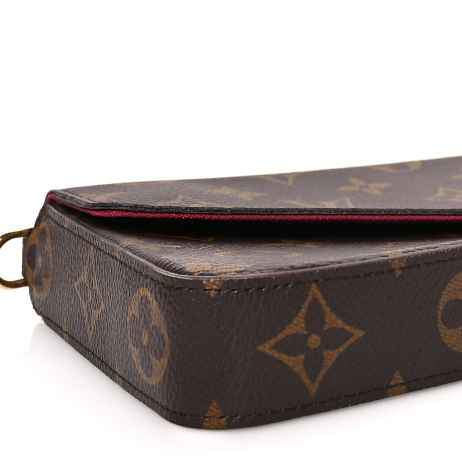 Louis Vuitton Monogram Pochette Felicie Chain Wallet Fuchsia Image 8
