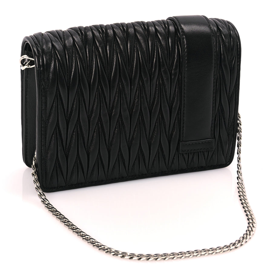 Miu Miu Matelasse Crystal Embellished Shoulder Bag Black Image 2