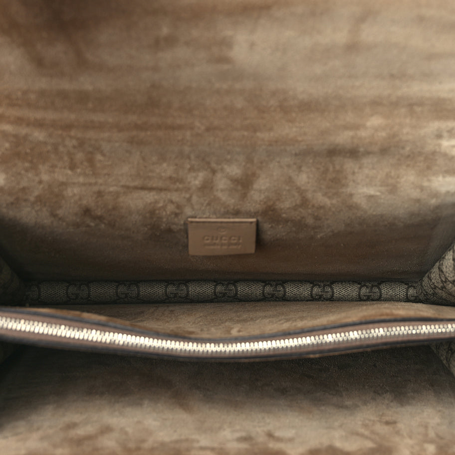 Gucci GG Supreme Monogram Bird And Flowers Embroidered Medium Dionysus Shoulder Bag Taupe Image 4