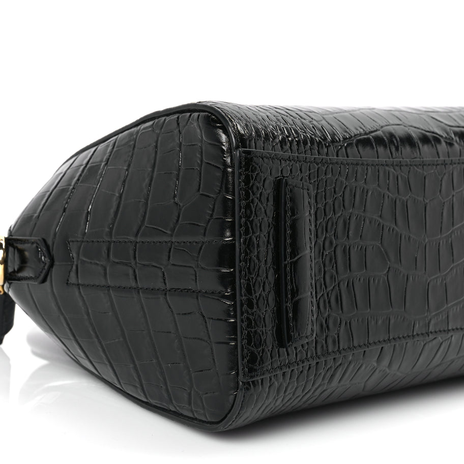 Givenchy Calfskin Crocodile Embossed Mini Antigona Black Image 8