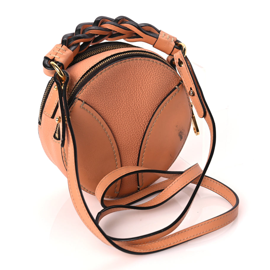 Chloe Grained Shiny Calfskin Mini Round Daria Bag Peach Bloom Image 2