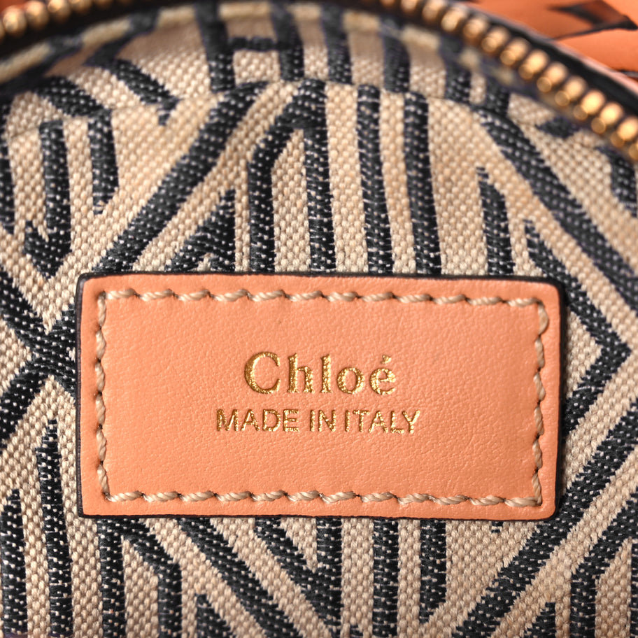 Chloe Grained Shiny Calfskin Mini Round Daria Bag Peach Bloom Image 5