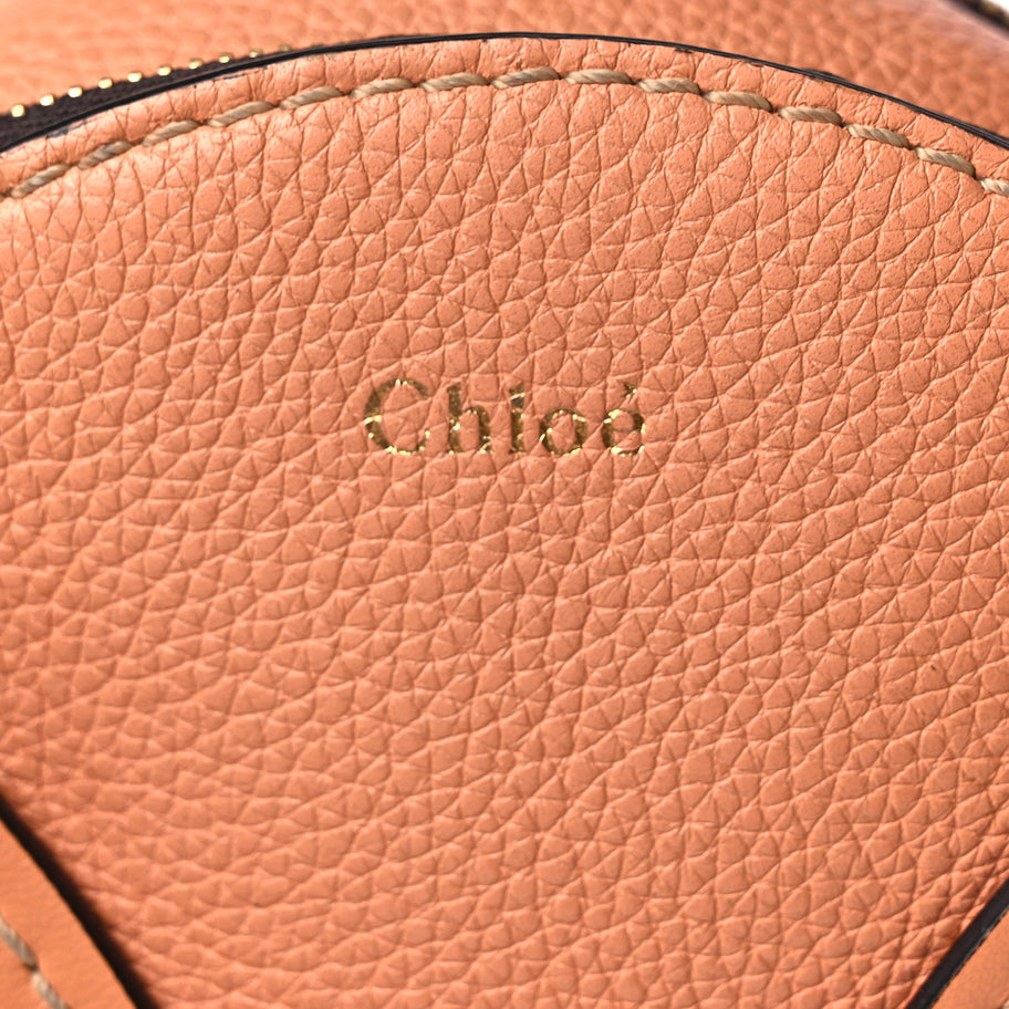 Chloe Grained Shiny Calfskin Mini Round Daria Bag Peach Bloom Image 7