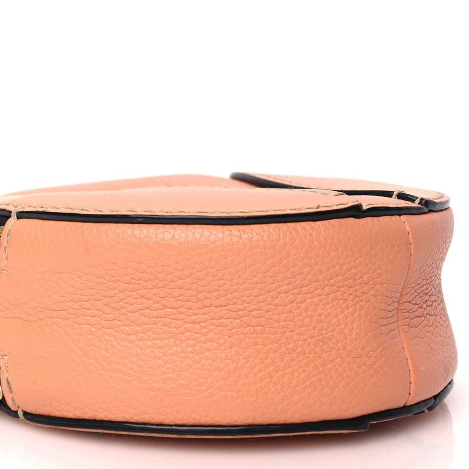 Chloe Grained Shiny Calfskin Mini Round Daria Bag Peach Bloom Image 8