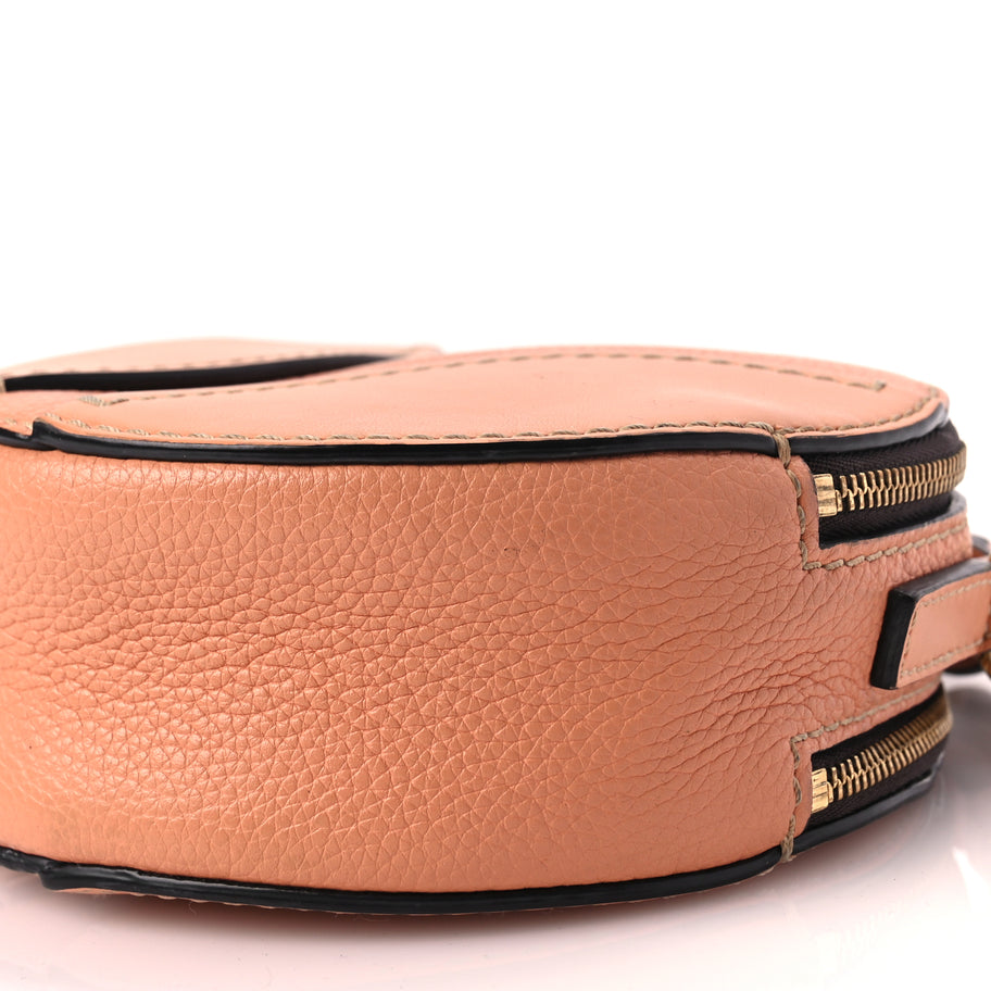 Chloe Grained Shiny Calfskin Mini Round Daria Bag Peach Bloom Image 9