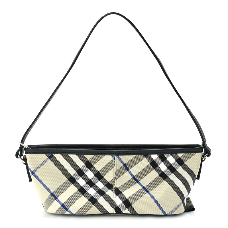  Burberry Essential Check Simple Zip Baguette Lichen