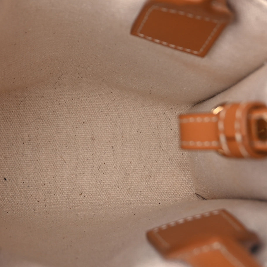 Celine Canvas Calfskin Mini Vertical Cabas Natural Tan Image 4