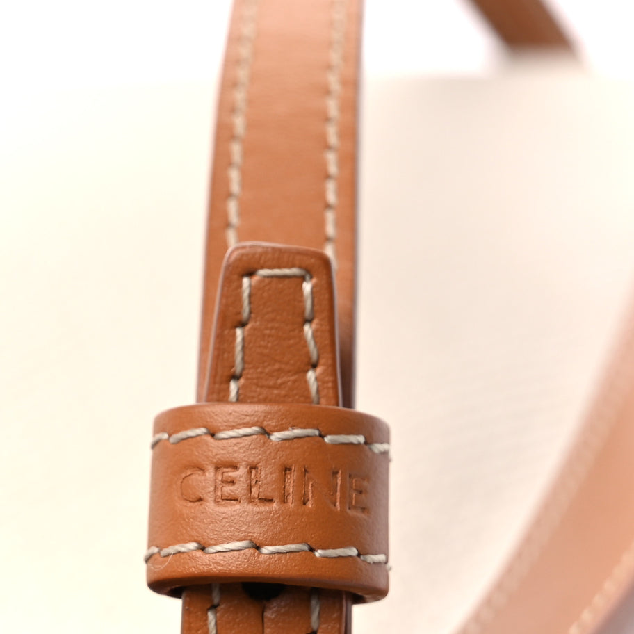 Celine Canvas Calfskin Mini Vertical Cabas Natural Tan Image 5