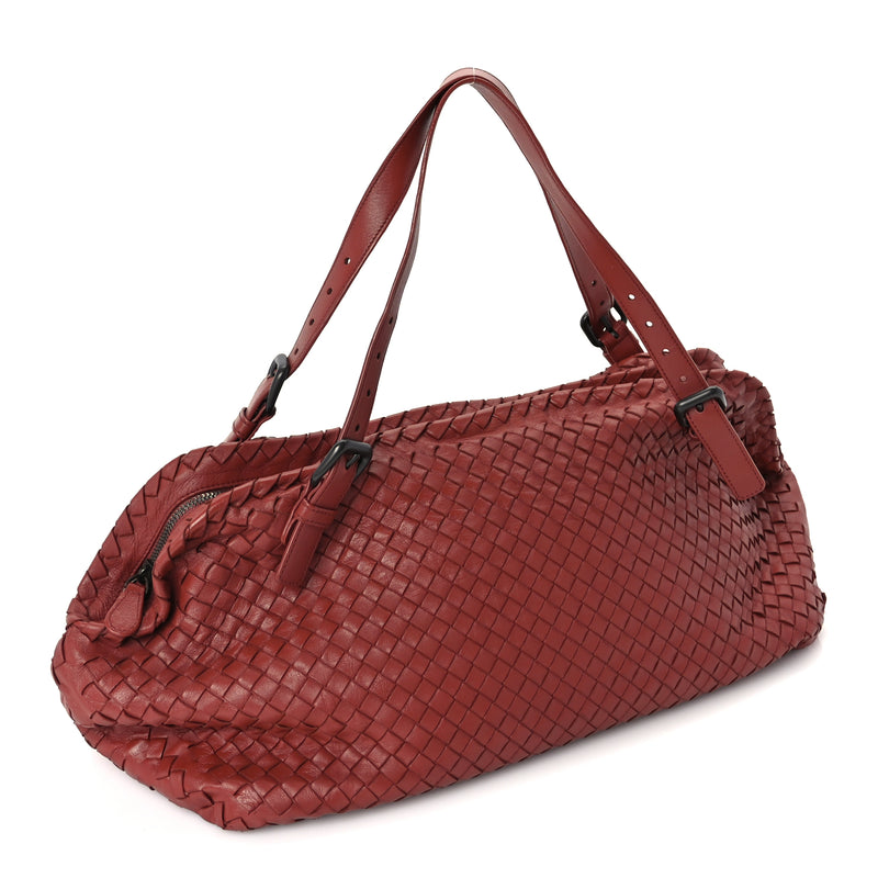  Bottega Veneta Nappa Intrecciato Tote  Red