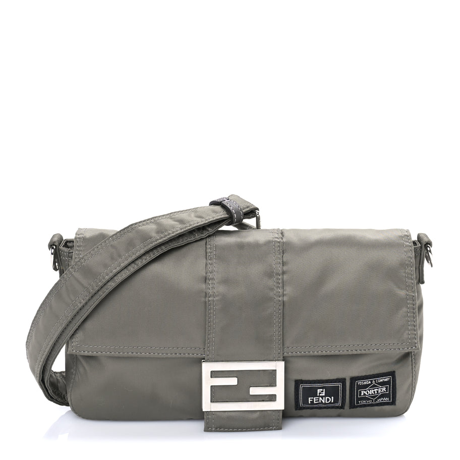 Fendi X PORTER Nylon Regular Belt Baguette Bag Khaki Image 1