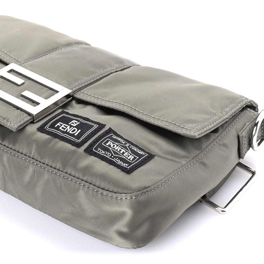 Fendi X PORTER Nylon Regular Belt Baguette Bag Khaki Image 8