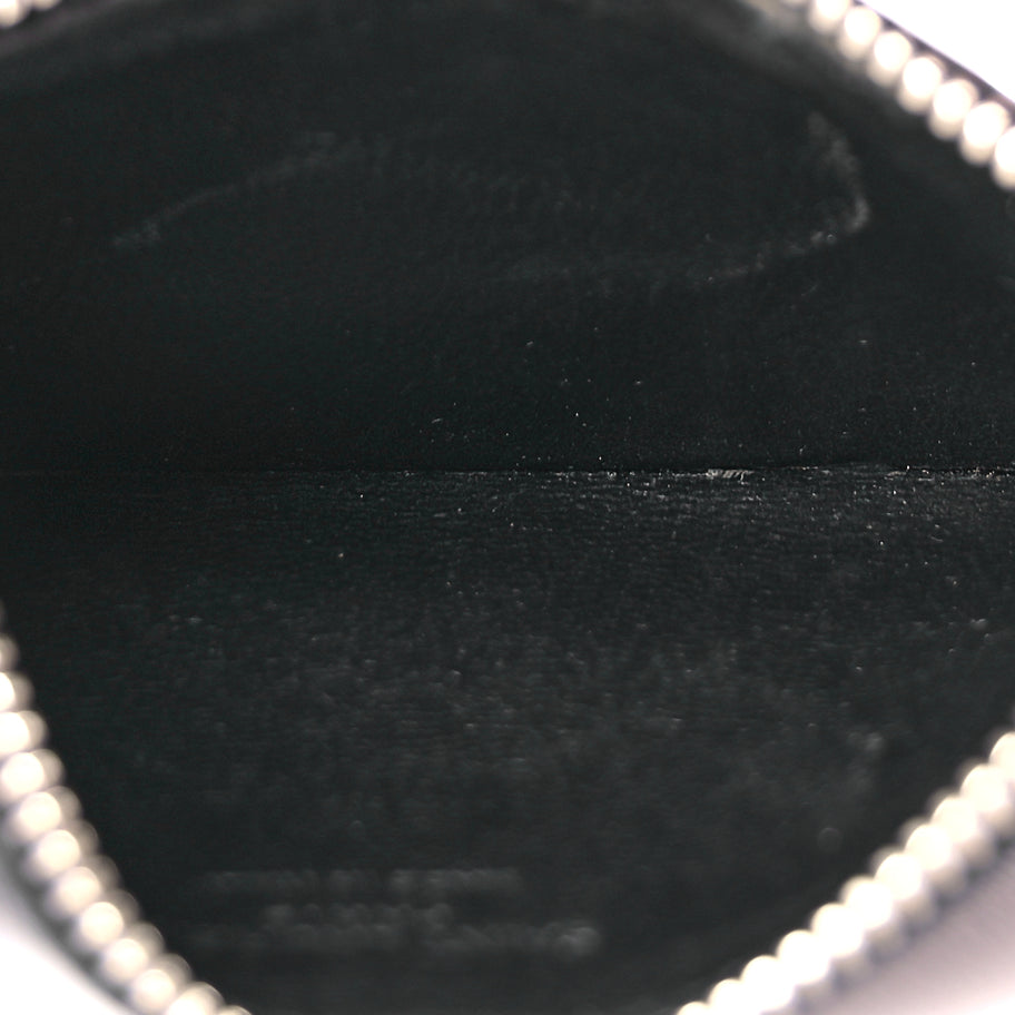 Saint Laurent Grained Calfskin 5 Fragments Zip Pouch Card Holder Black Image 5