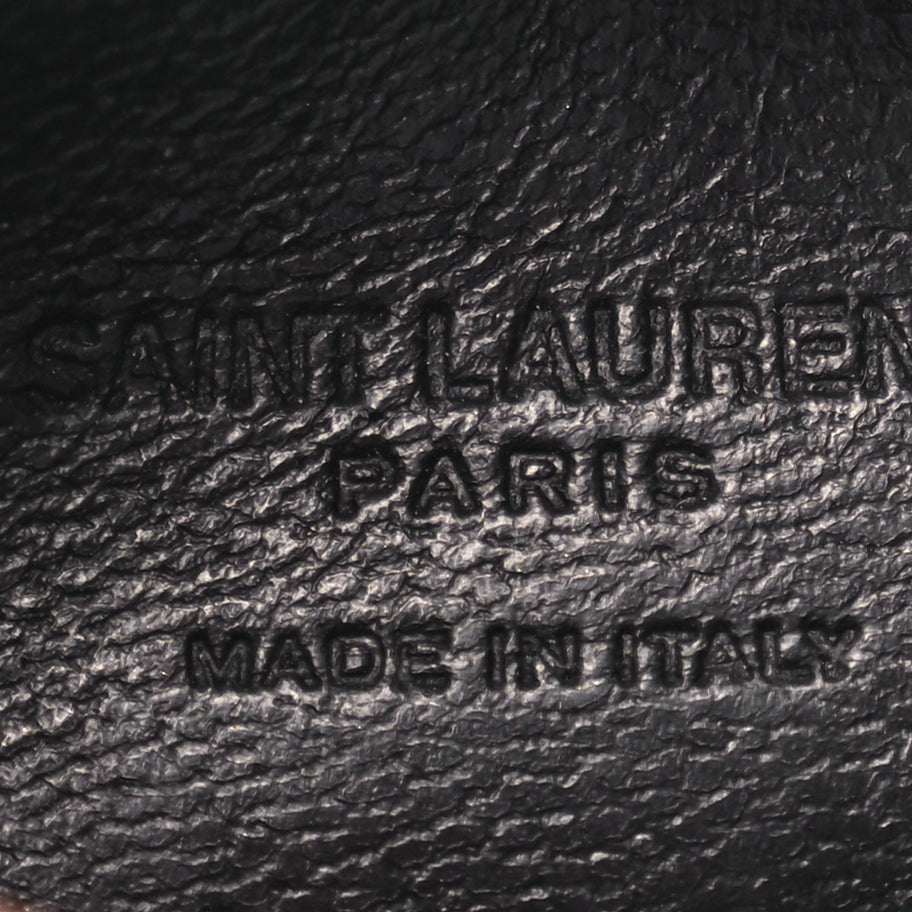 Saint Laurent Grained Calfskin 5 Fragments Zip Pouch Card Holder Black Image 6