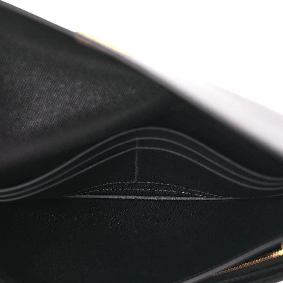 Hermes Madame Calfskin Kelly Pocket Long Wallet Black Image 5
