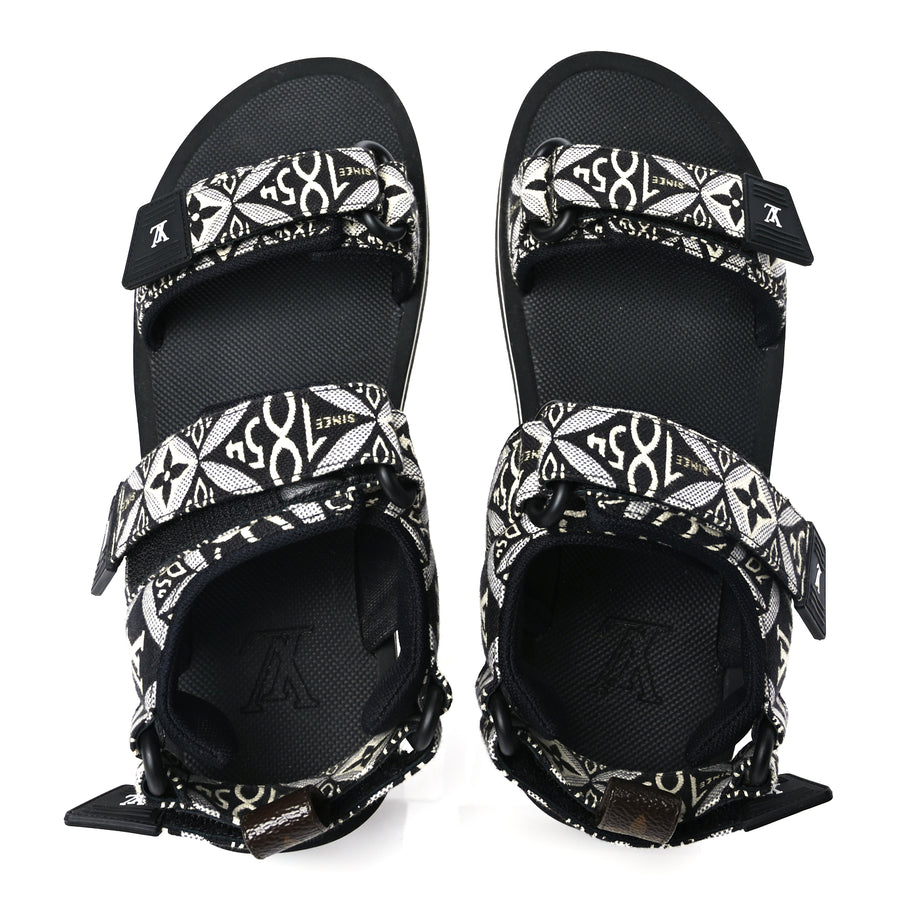 Louis Vuitton Jacquard Since 1854 Flat Arcade Sandals 40 Grey Image 2