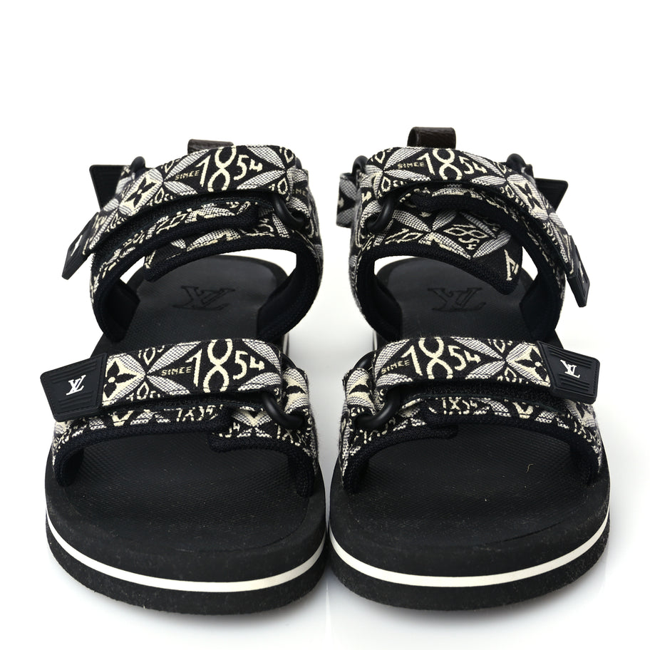 Louis Vuitton Jacquard Since 1854 Flat Arcade Sandals 40 Grey Image 3