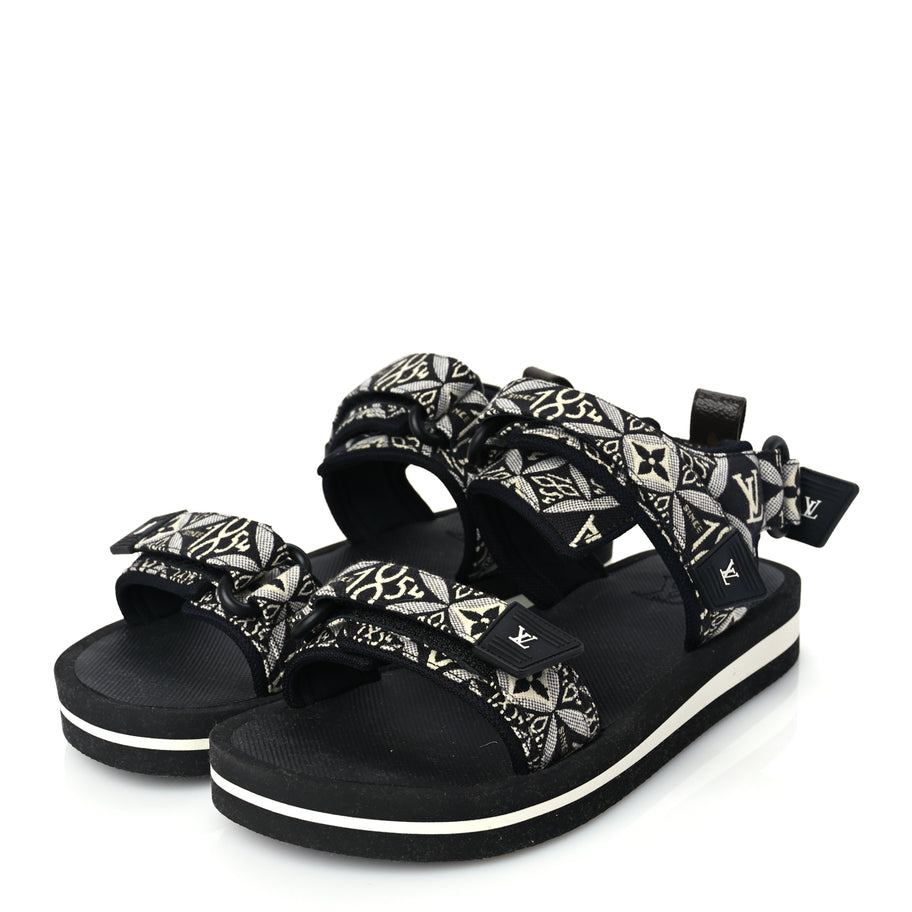 Louis Vuitton Jacquard Since 1854 Flat Arcade Sandals 40 Grey Image 4