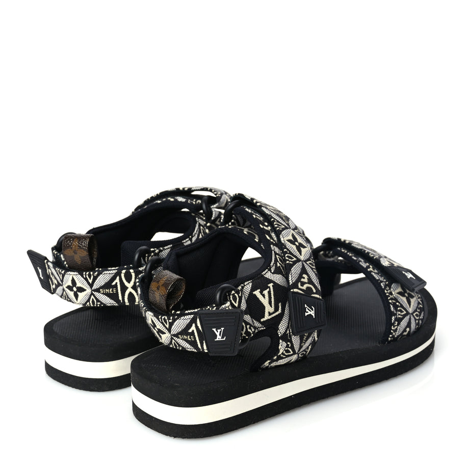 Louis Vuitton Jacquard Since 1854 Flat Arcade Sandals 40 Grey Image 5