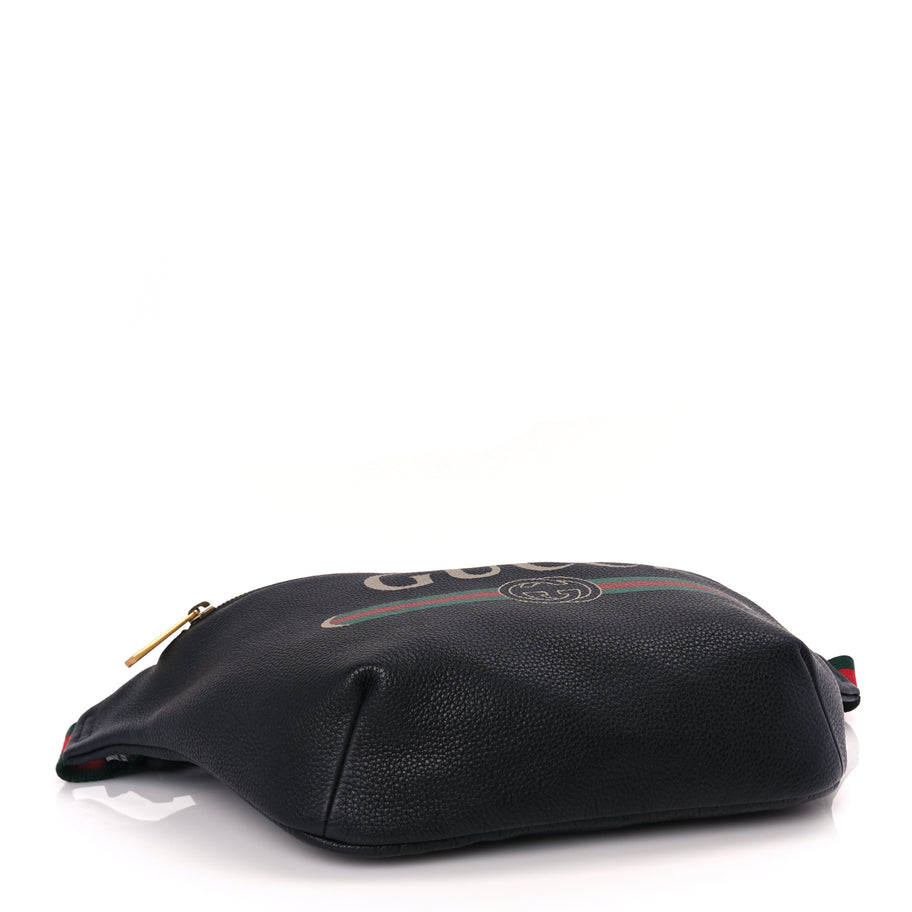 Gucci Grained Calfskin Logo Belt Bag Black Image 3