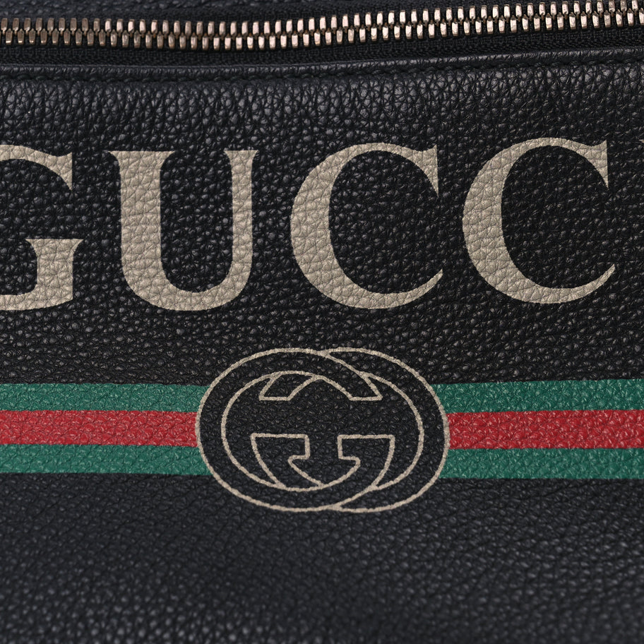 Gucci Grained Calfskin Logo Belt Bag Black Image 7