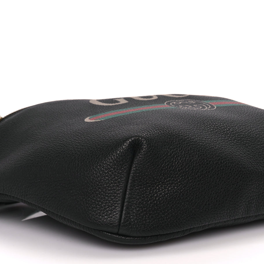 Gucci Grained Calfskin Logo Belt Bag Black Image 8