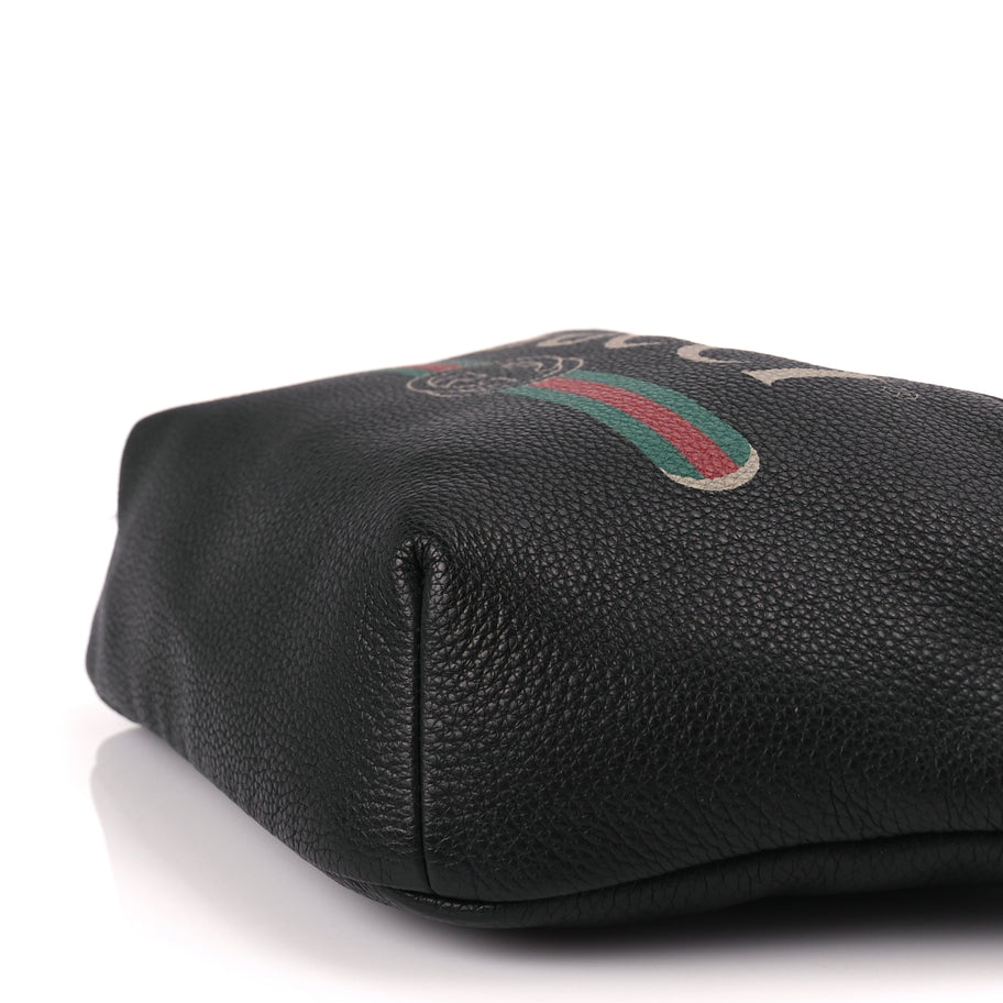 Gucci Grained Calfskin Logo Belt Bag Black Image 9