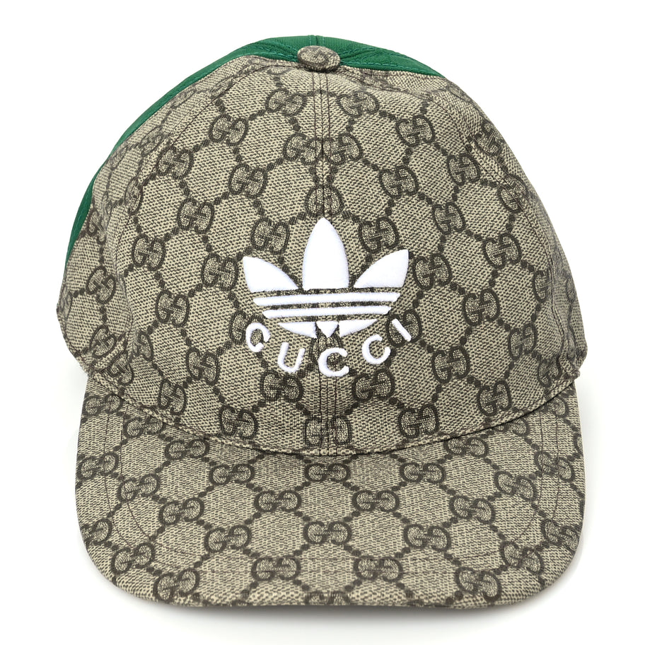 Gucci X ADIDAS GG Supreme Monogram Double Sided Baseball Hat S Beige Green Image 2