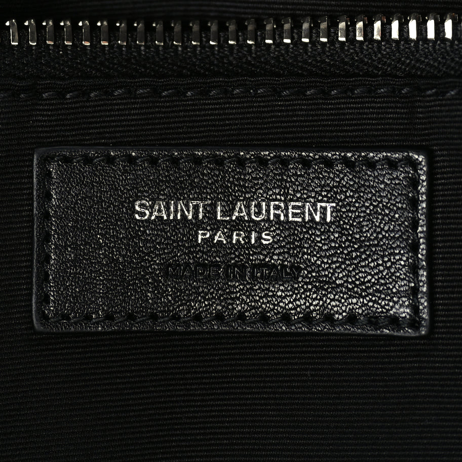 Saint Laurent Raffia Linen Calfskin Rive Gauche Tote  Black Image 5