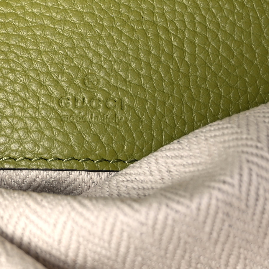 Gucci Pebbled Calfskin Mini B Shoudler Bag  Green Image 5