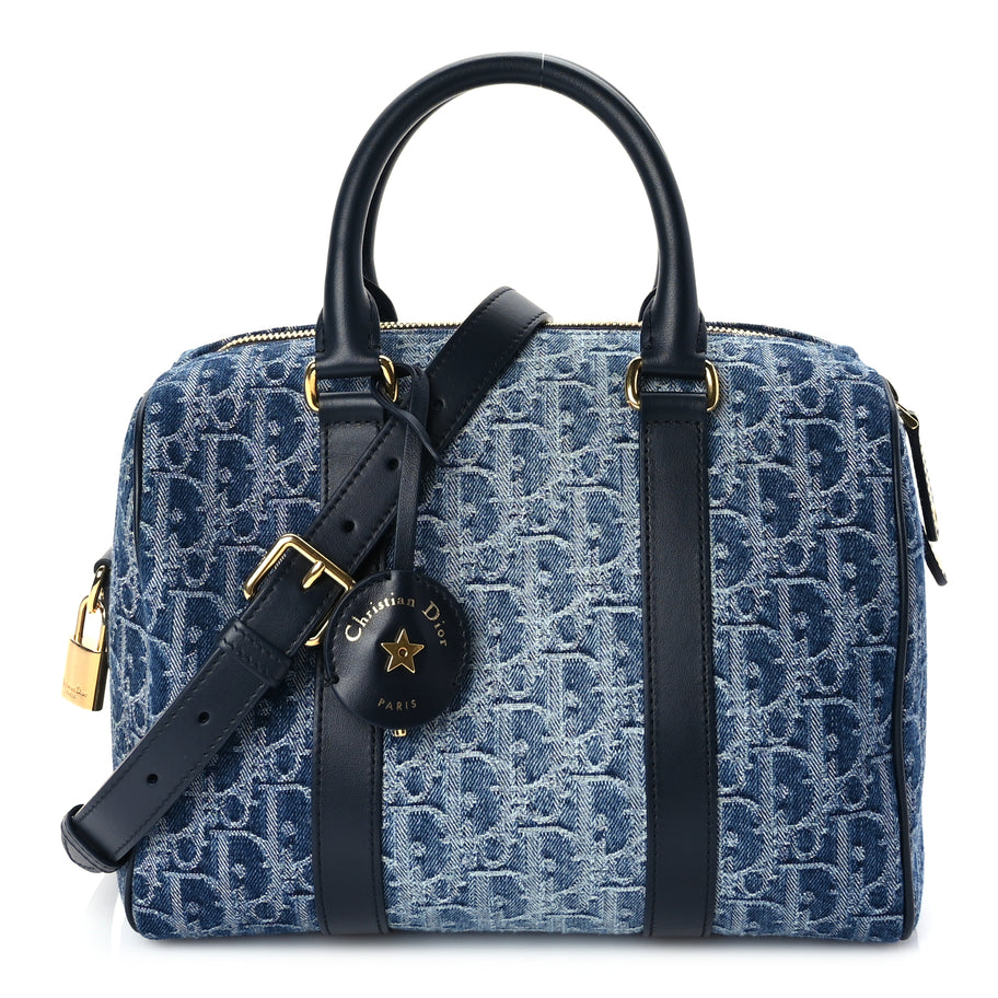 Christian Dior Denim Oblique Groove 25 Bag Blue Denim Image 1