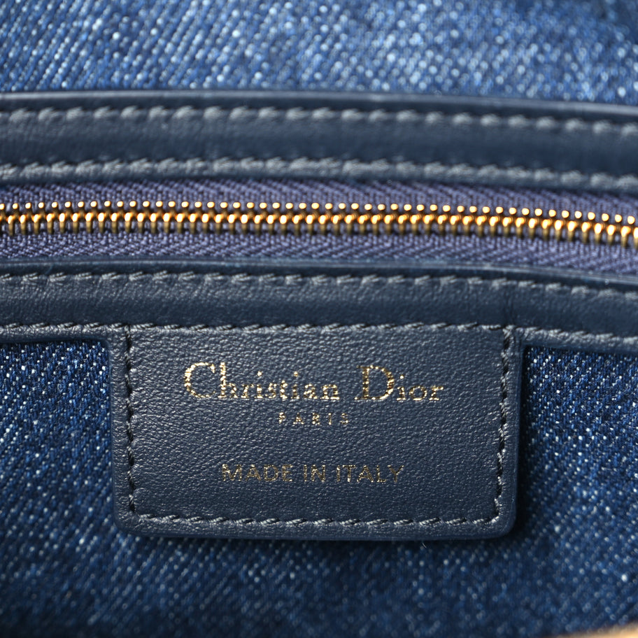 Christian Dior Denim Oblique Groove 25 Bag Blue Denim Image 5
