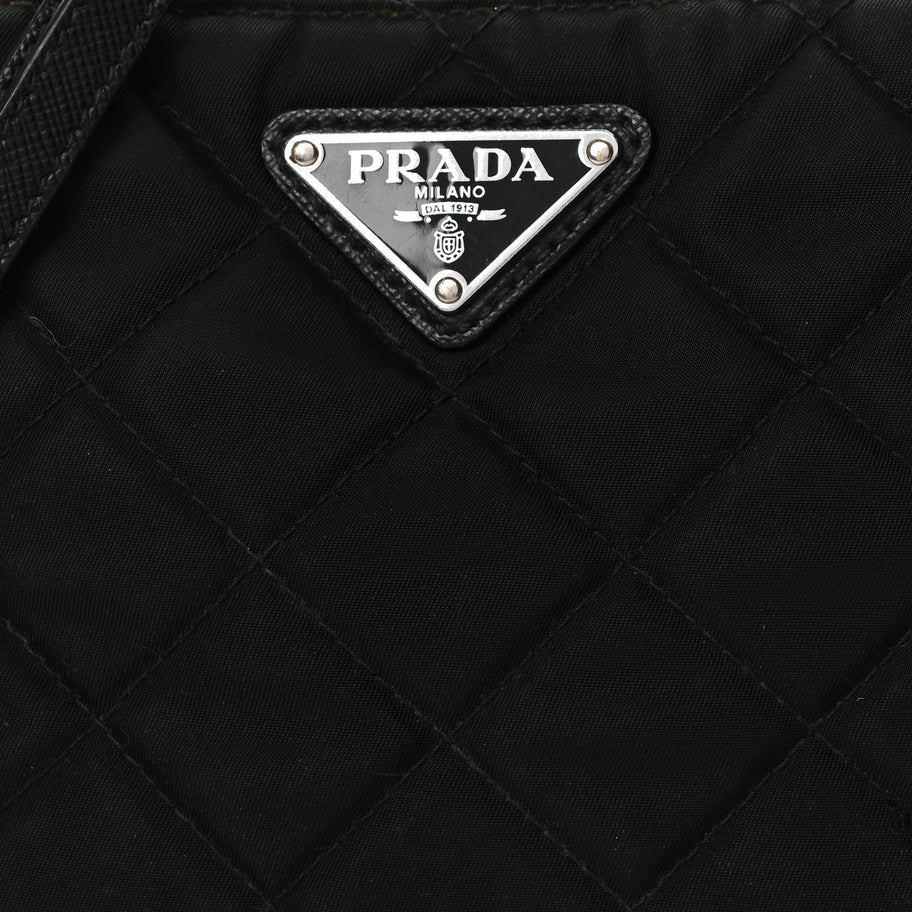 Prada Nylon Tessuto Impuntu Quilted Crossbody Bag Black Image 6