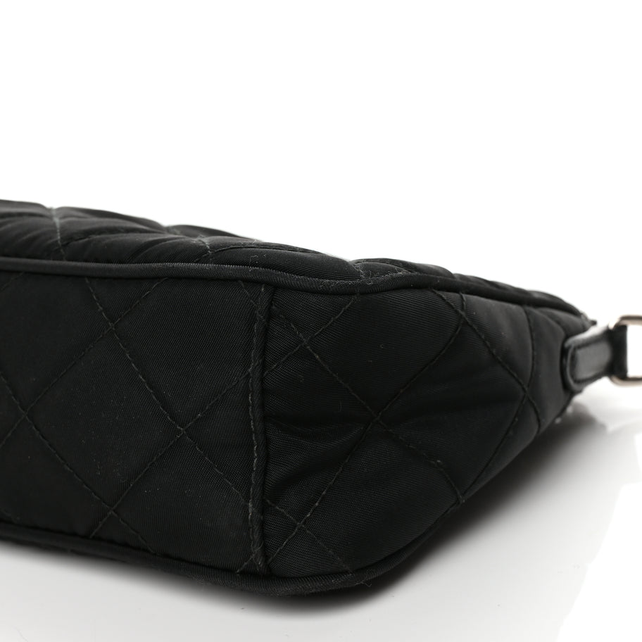 Prada Nylon Tessuto Impuntu Quilted Crossbody Bag Black Image 8