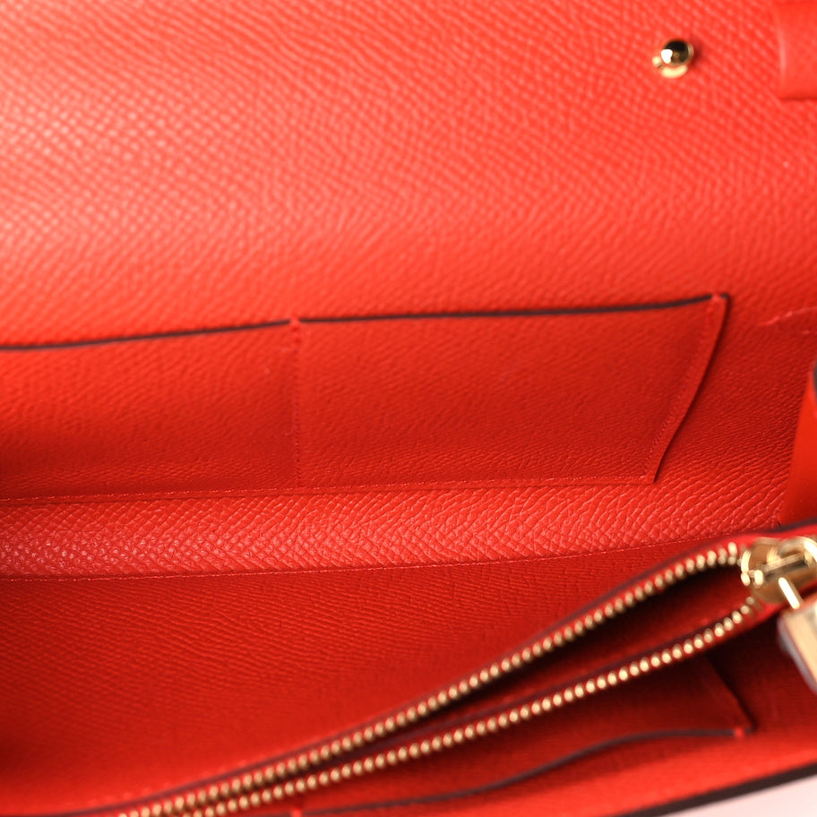 Hermes Epsom Kelly Wallet To Go Orange Field Image 5