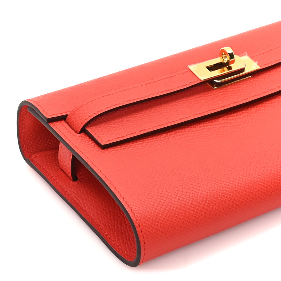 Hermes Epsom Kelly Wallet To Go Orange Field Image 7