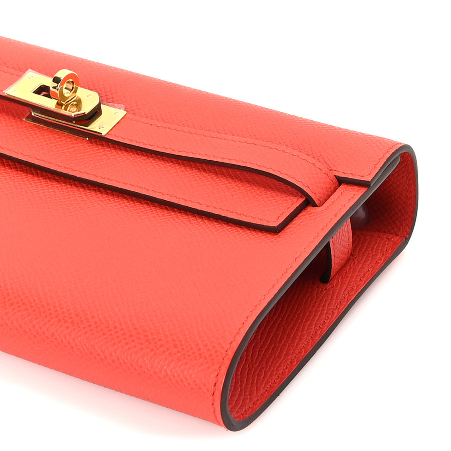 Hermes Epsom Kelly Wallet To Go Orange Field Image 8