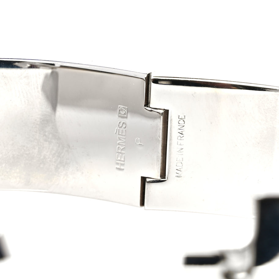 Hermes Enamel Wide Clic Clac H Bracelet PM  Blue Jean Image 4