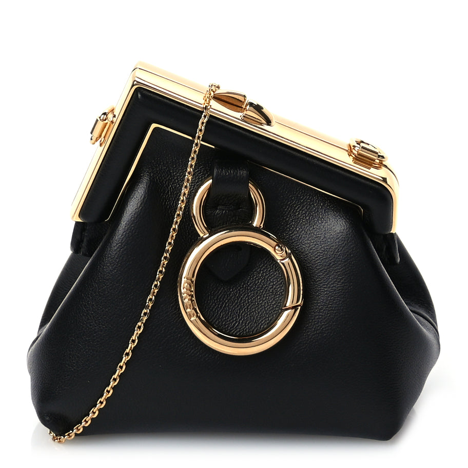 Fendi FENDI Shiny Nappa Nano Fendi First Bag Charm Black Image 1