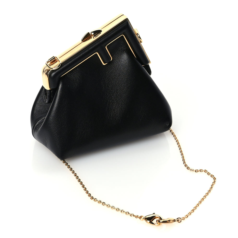 Fendi FENDI Shiny Nappa Nano Fendi First Bag Charm Black Image 2