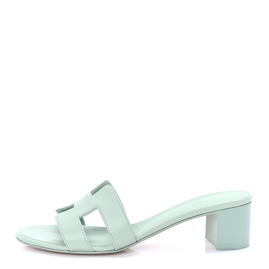 Hermes Calfskin Oasis Sandals 39.5 Vert D'eau Image 1