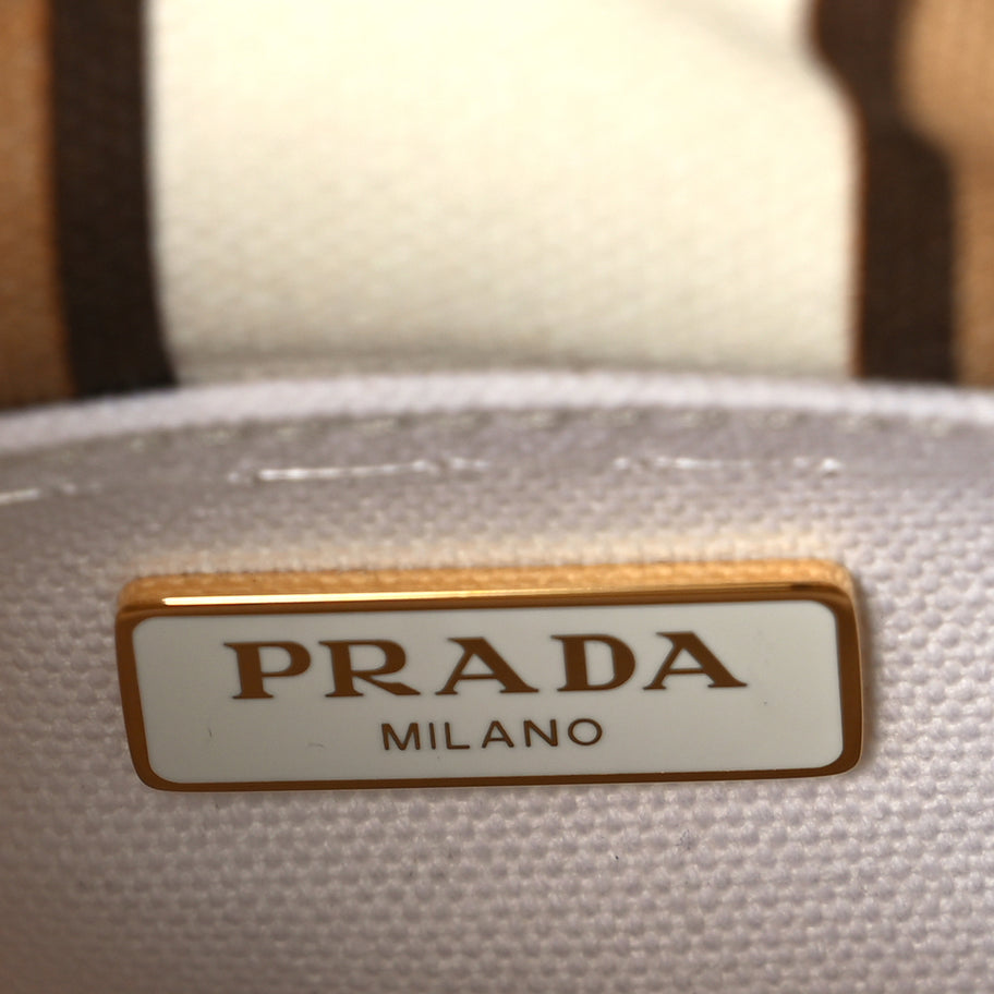 Prada Wicker Mini Drawstring Bag  Brown Multiccolor Image 5